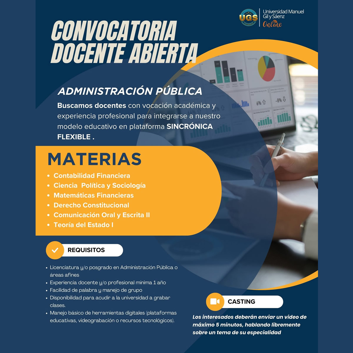 Convocatoria docente en Administración 2026